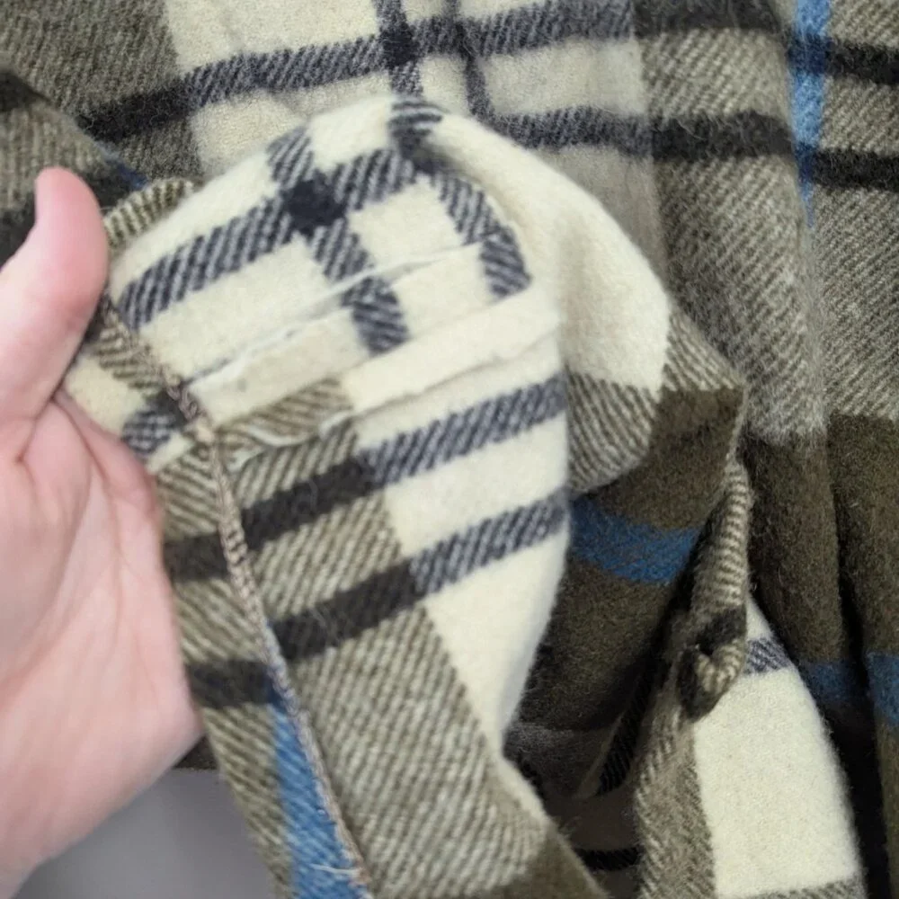 Vintage 50s Woolrich Pull Over Plaid Jacket Wool USA Hunting‎ Retro XL